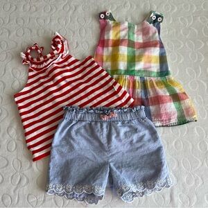Il Gufo Baby Boden Toddler Girls Tops Shorts Dress Summer Sz 12 Mo - 3Y Lot Of 3